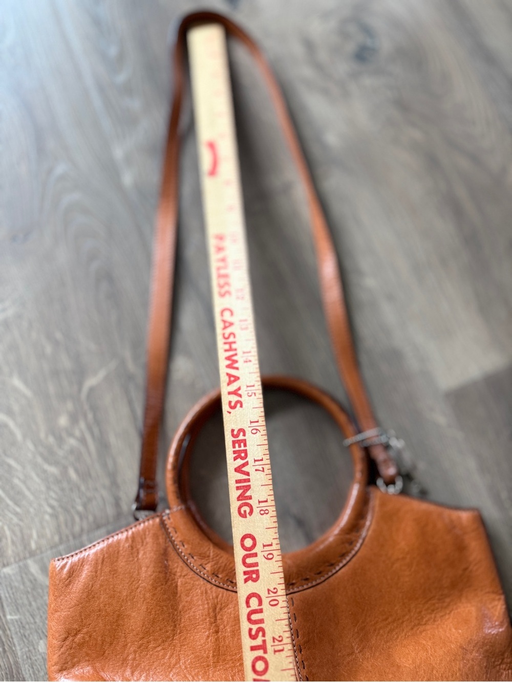 Vintage Fossil Brown Leather Circle-Handle Shoulder Bag - Picture 15 of 15